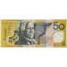 AUSTRALIA 1999 . FIFTY 50 DOLLARS BANKNOTE . EVANS/MacFARLANE . ERROR . BLEEDING INK